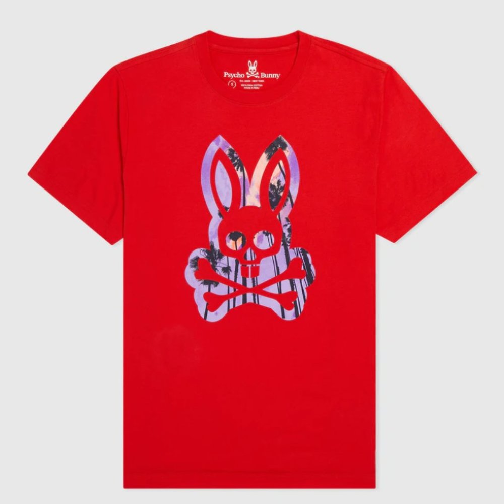 Psycho Bunny Leeson Graphic Tee (RED)